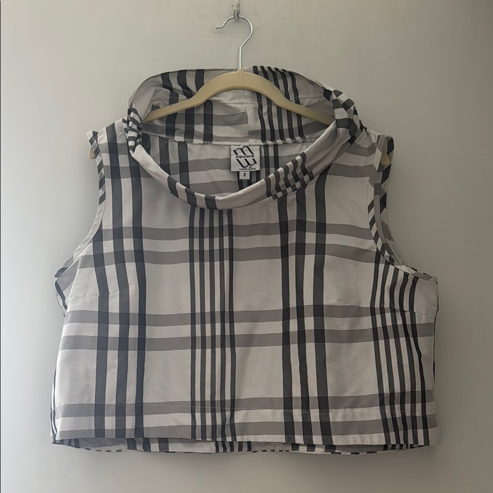 MSquare by Neetu Malik Size 2/ US medium Plaid Sleeveless Cowled Top